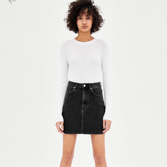 zara denim mini skirt